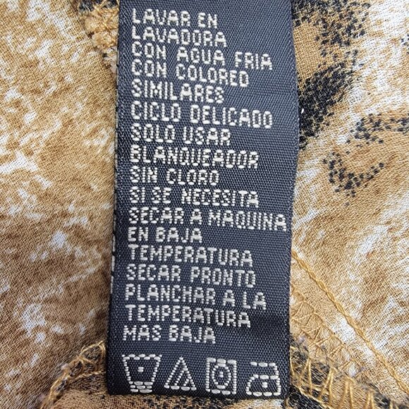 Componix Womens Leopard Print Sheer Peek-a-Boo Slit Back Short Sleeve Blouse 20W - Picture 11 of 11